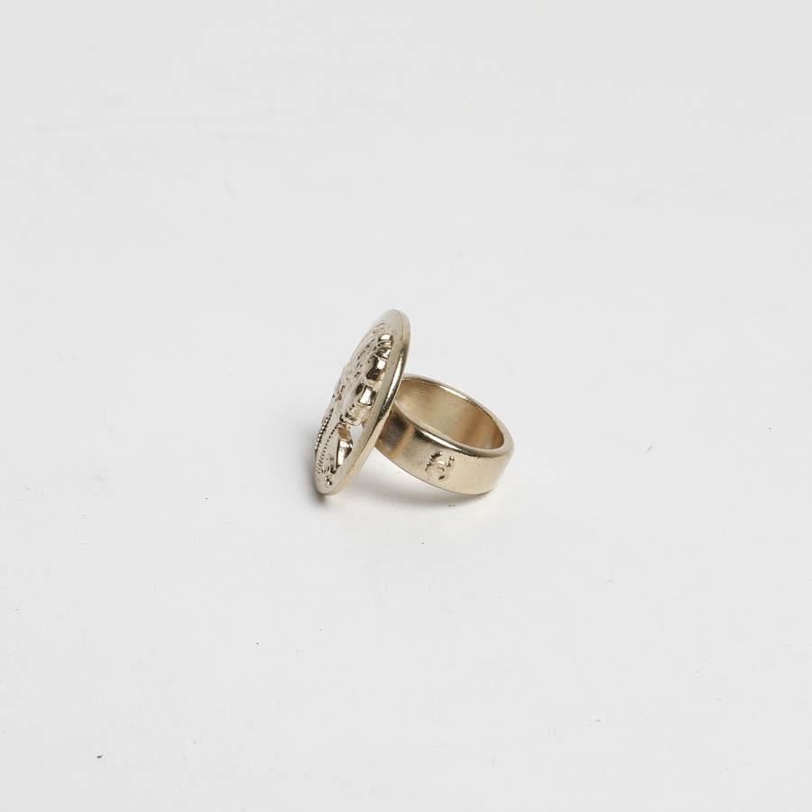 Chanel Coco Ring Pale Gold Tone Metal 1