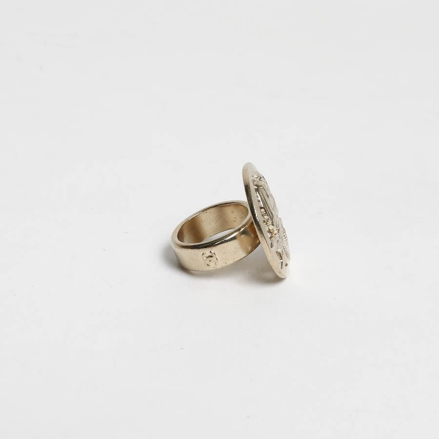 Chanel Coco Ring Pale Gold Tone Metal 2