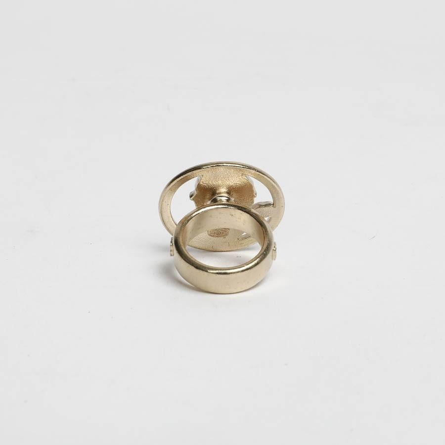 Chanel Coco Ring Pale Gold Tone Metal 3