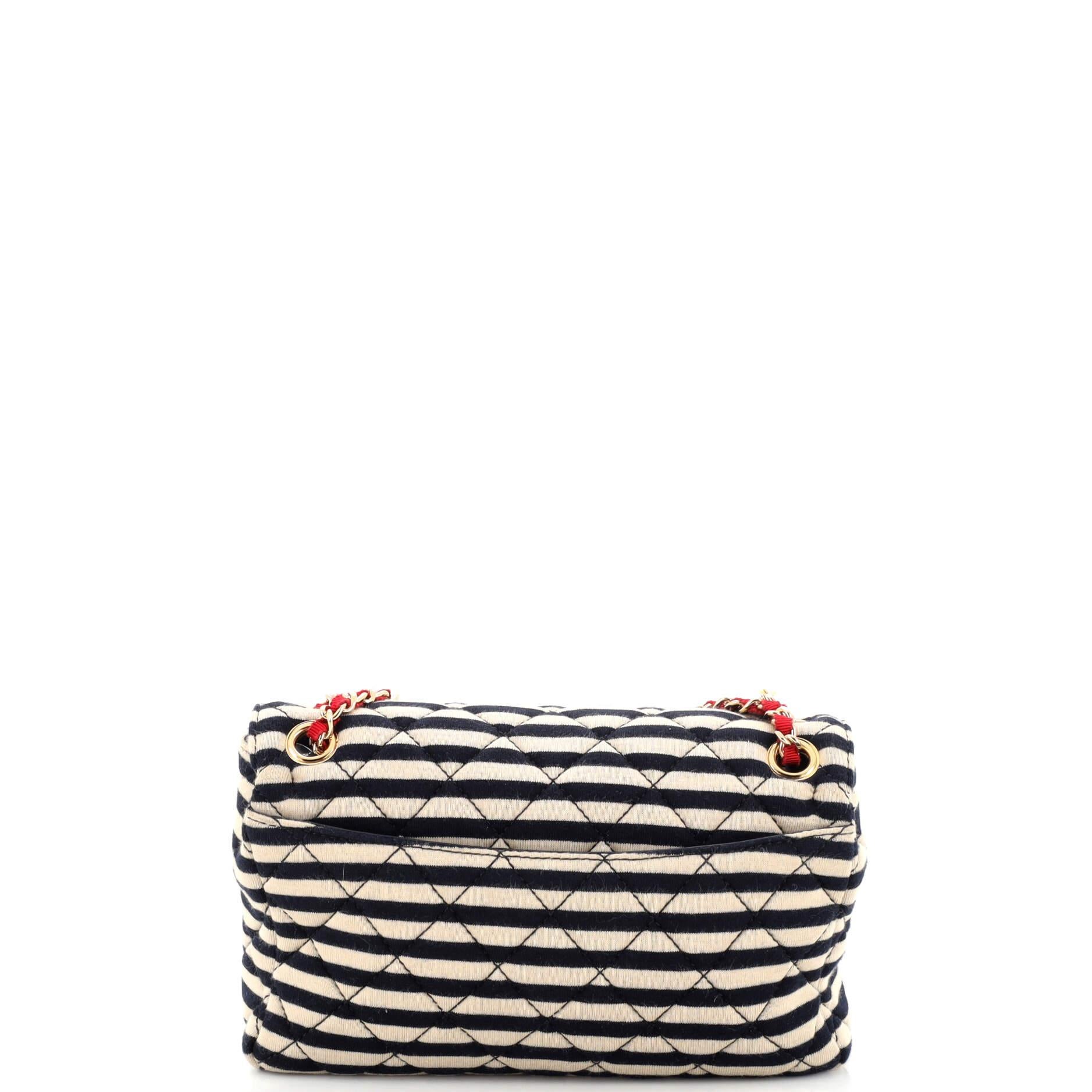 Women's or Men's Chanel Coco Sailor Medallion Flap Bag Quilted Jersey and Lambskin Small