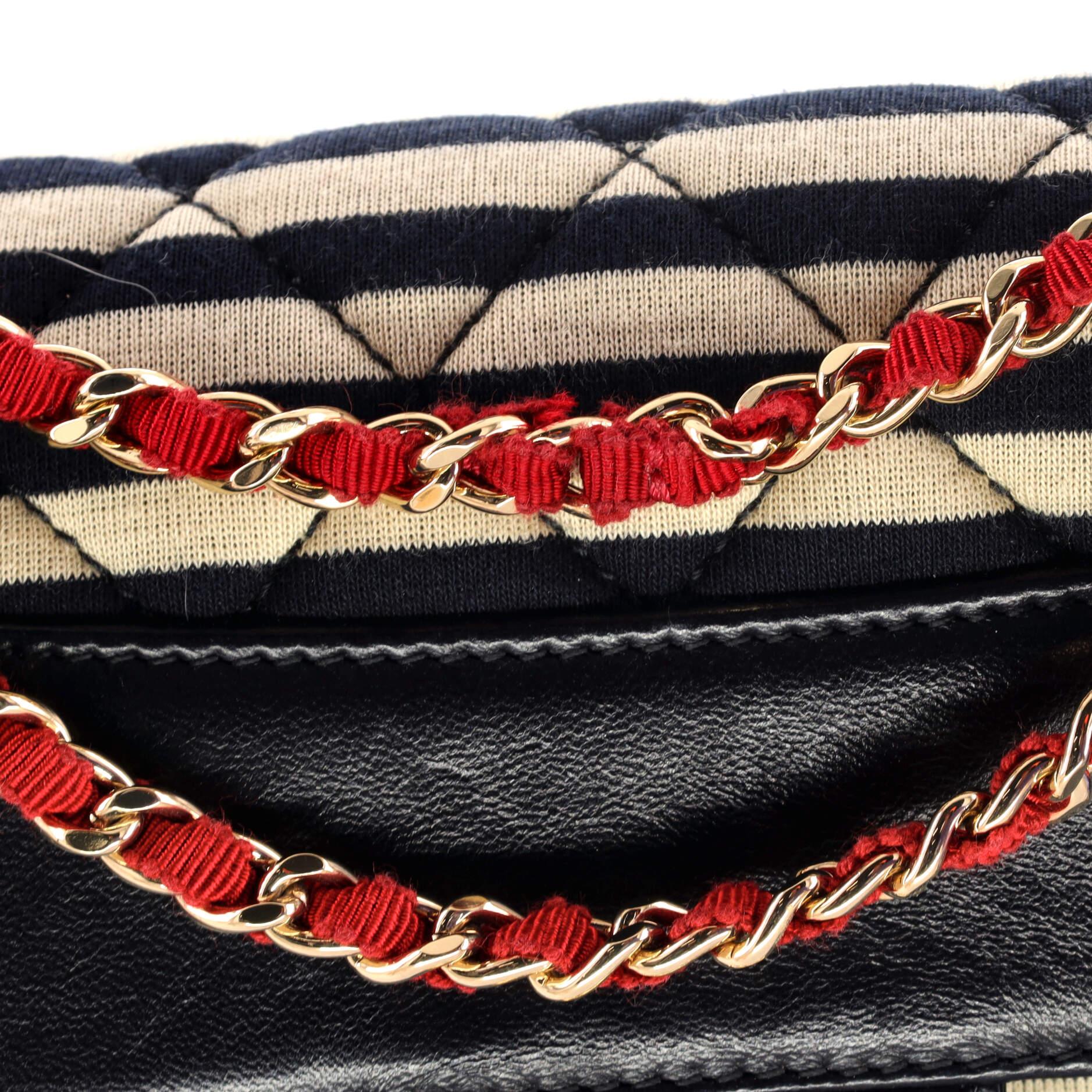 Chanel Coco Sailor Medallion Flap Bag Quilted Jersey and Lambskin Small 4