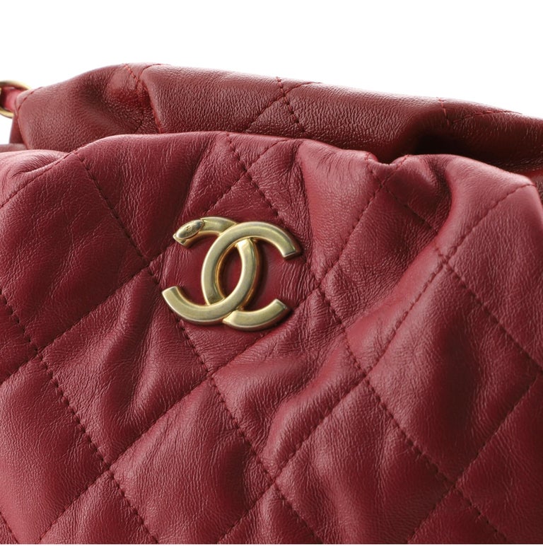 Chanel Coco Shelter Bowling Bag Quilted Shiny Lambskin Medium at 1stDibs