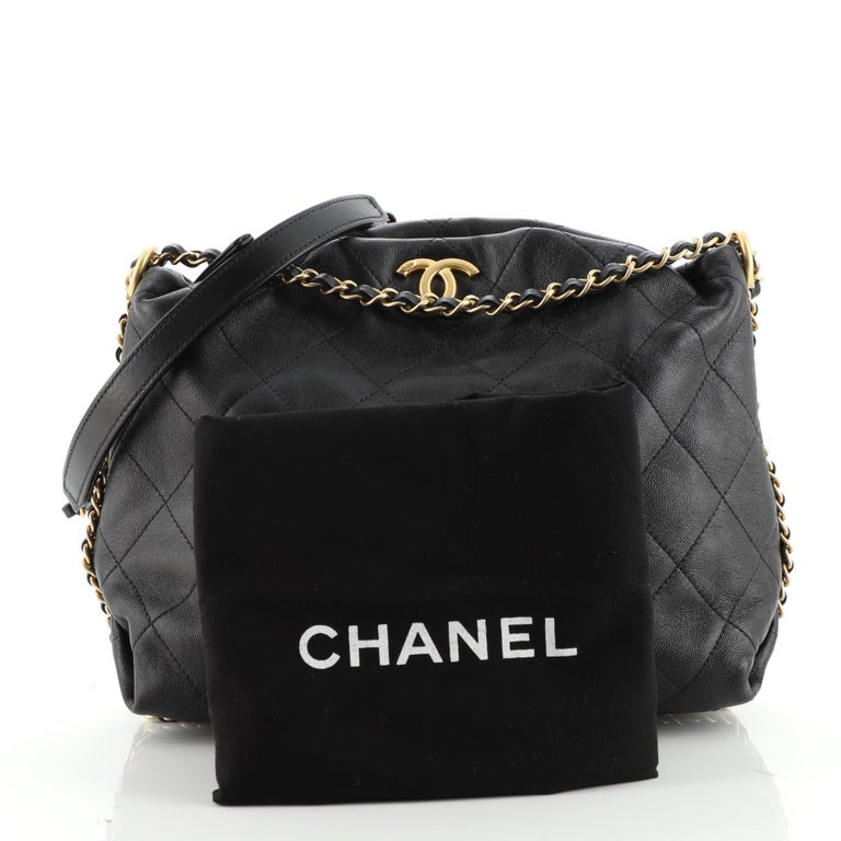 Chanel Coco Shelter Bowling Bag Quilted Shiny Lambskin Small at 1stDibs