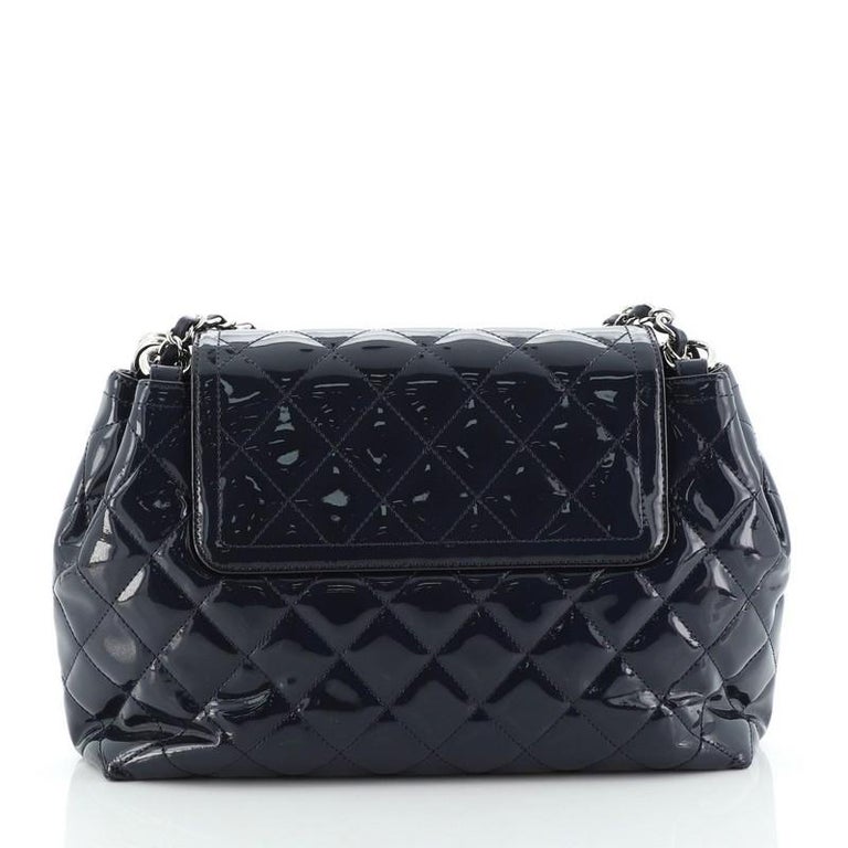 Chanel Coco Shine Accordion Flap Bag Quilted Patent Large