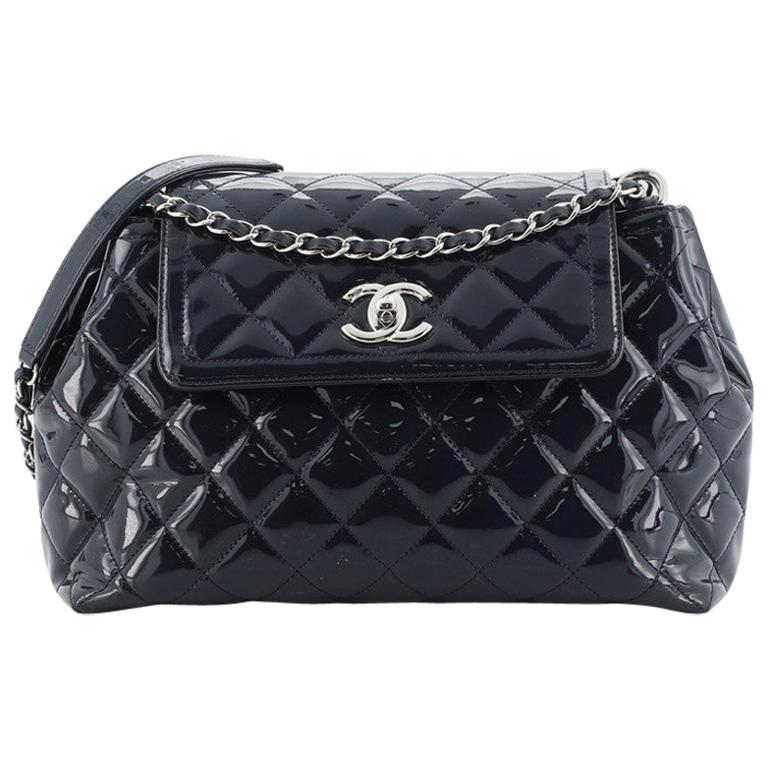 Chanel Coco Shine Accordion Flap Bag Quilted Patent Large at