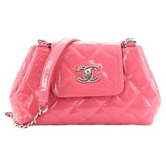 Chanel Coco Shine Accordion Flap Bag Quilted Patent Mini