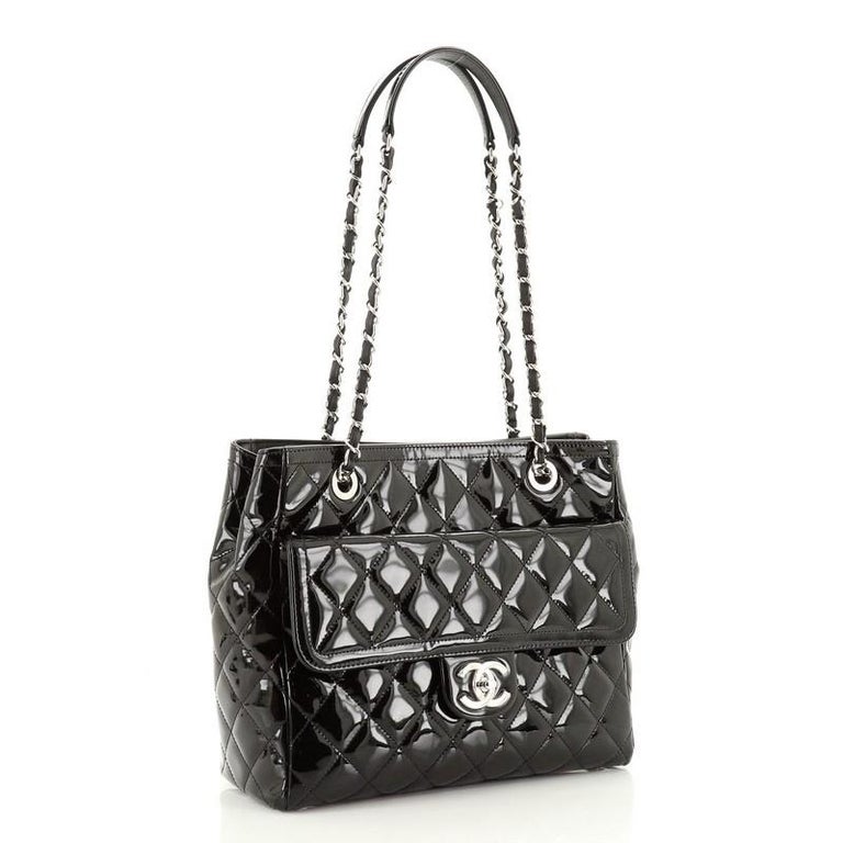 Chanel Coco Shine Tote Quilted Patent Small at 1stDibs