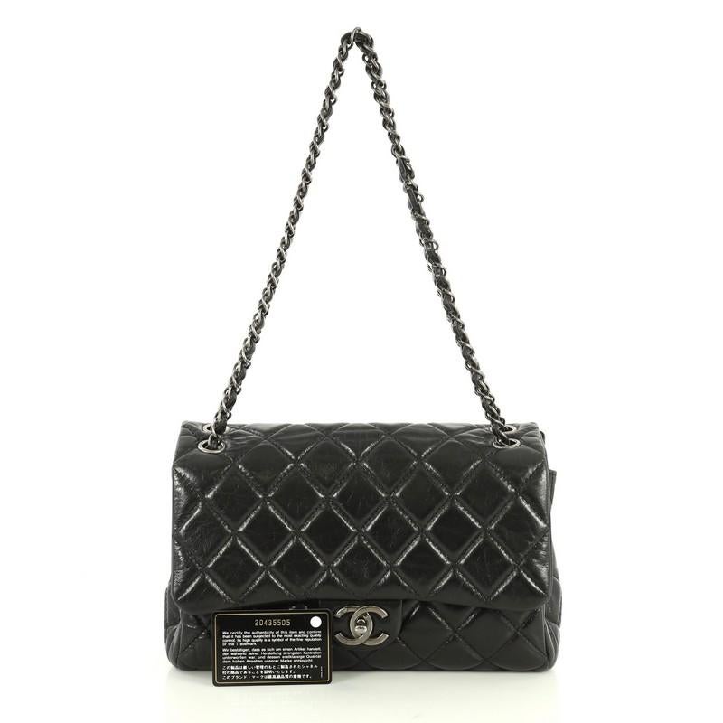 Chanel Coco Soft Flap Bag Quilted Glazed Calfskin Jumbo at 1stDibs