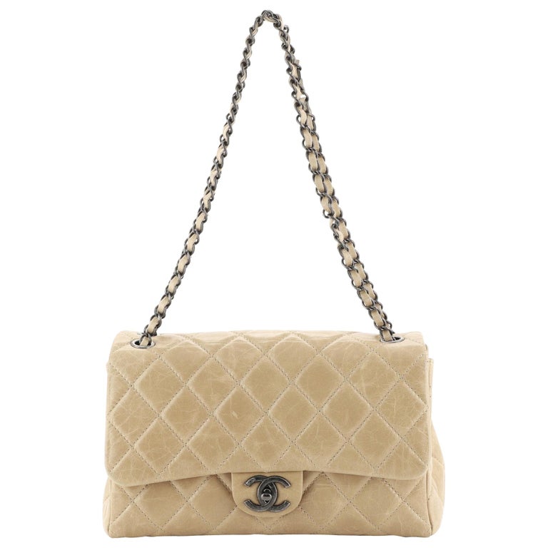 Chanel Coco Soft Flap Bag Quilted Glazed Calfskin Jumbo at 1stDibs