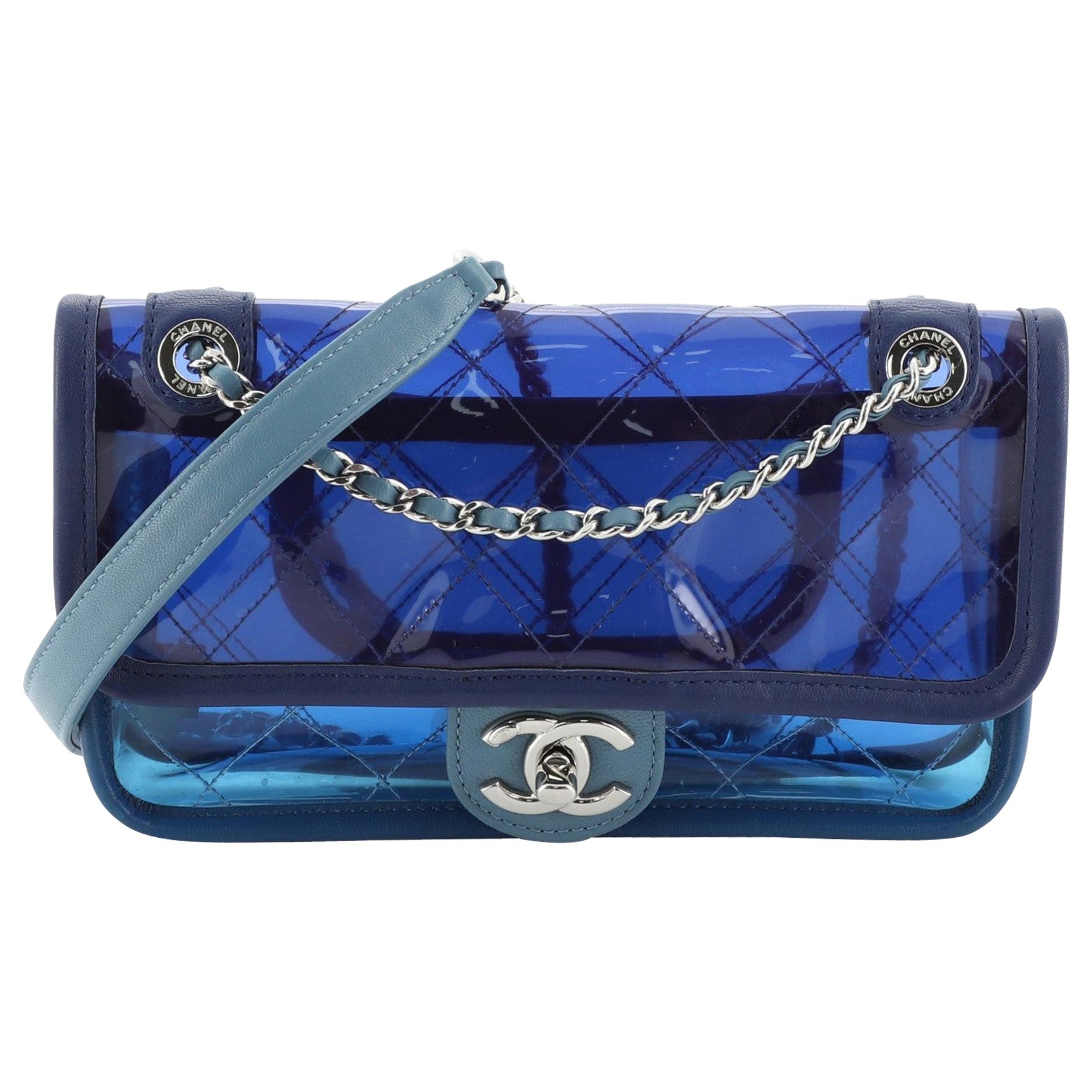 Chanel Lambskin PVC Quilted Medium Coco Splash Shopping Bag Blue