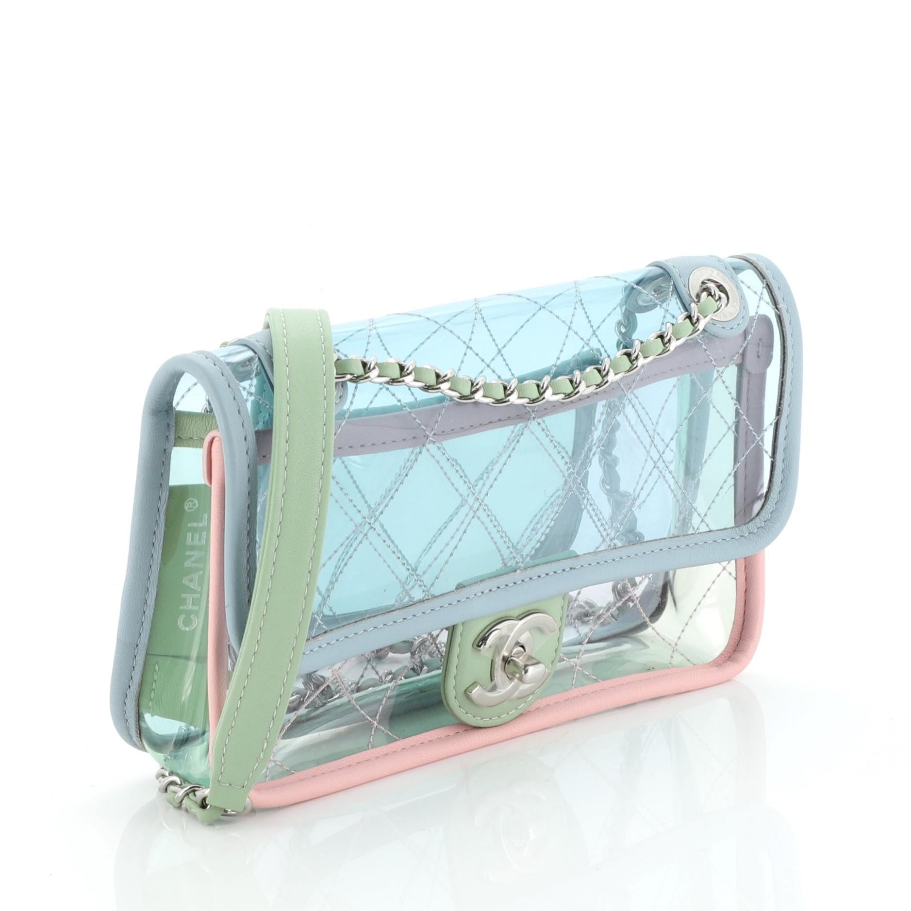Blue Chanel Coco Splash Flap Bag Quilted PVC With Lambskin Medium