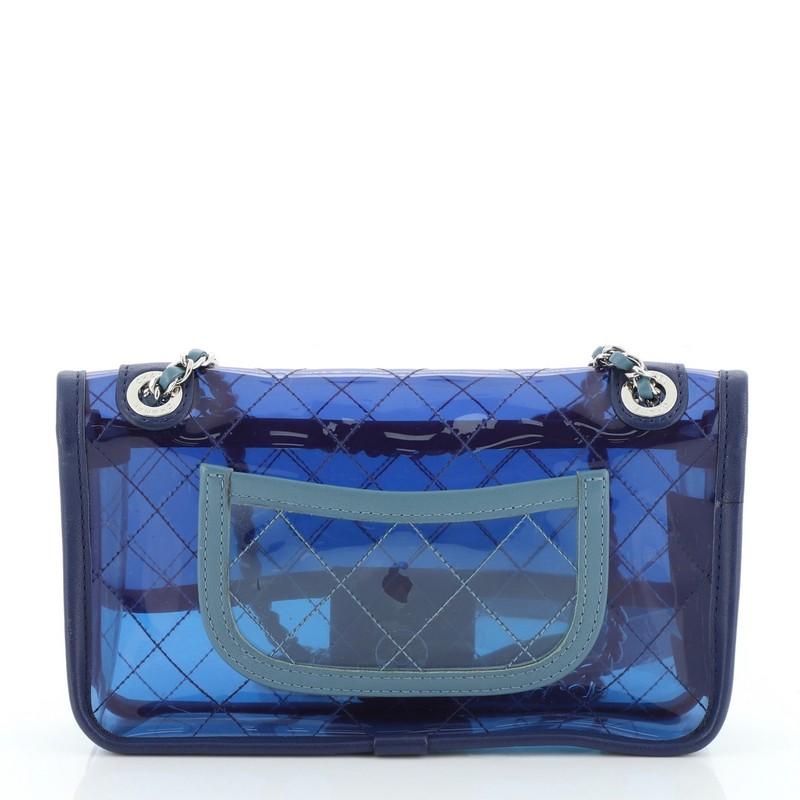 Blue Chanel  Coco Splash Flap Bag Quilted PVC With Lambskin Small