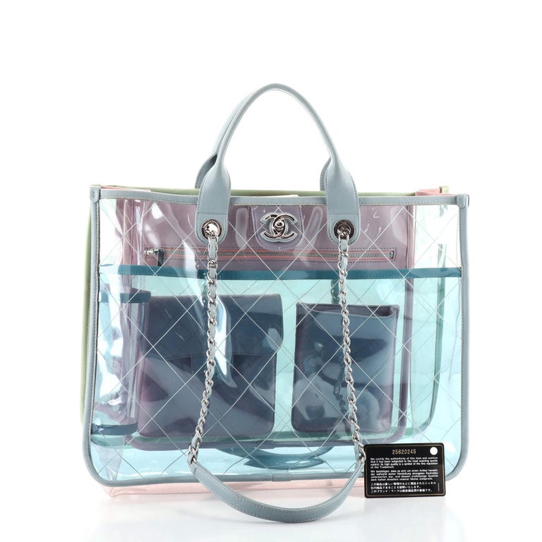 Chanel Shopper PVC Quilted Coco Splash Medium Blue/Green/Pink in