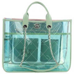 Chanel Coco Splash Shopping Tote Quilted PVC With Lambskin Medium