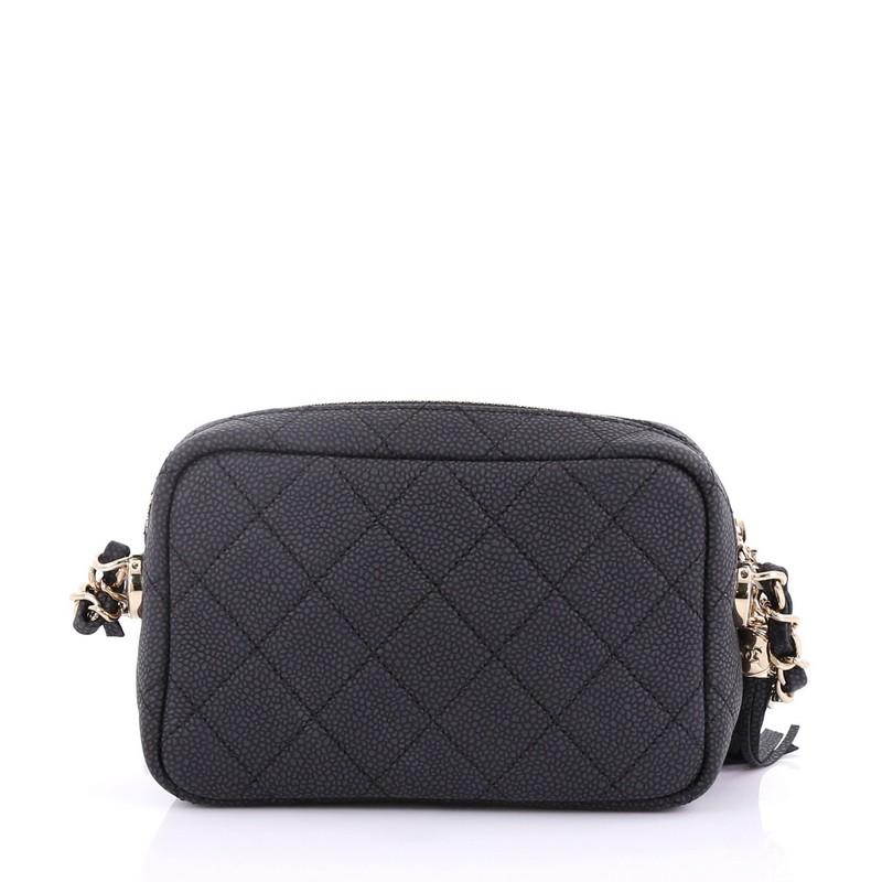 Chanel Coco Quaste Kameratasche Quilted Caviar Small im Zustand „Gut“ in NY, NY