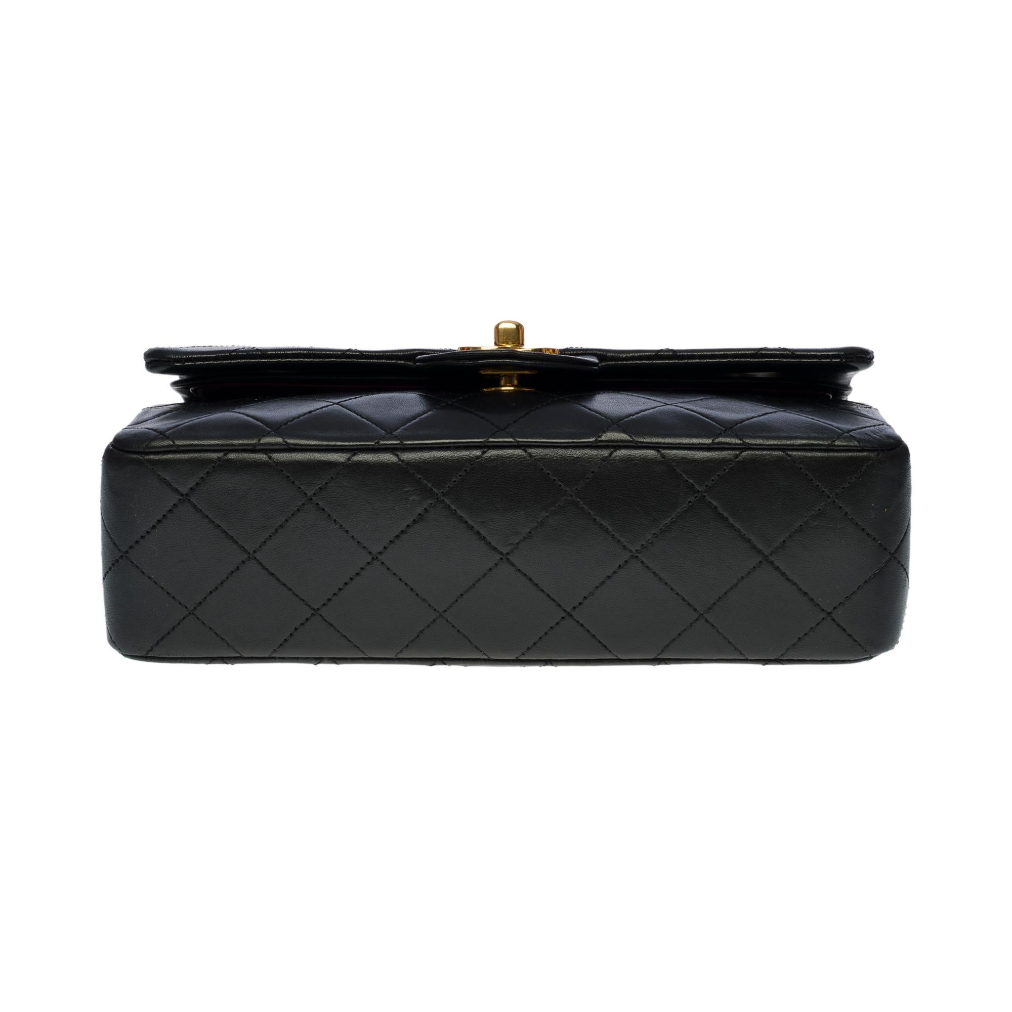 Chanel Coco Timeless 23cm double flap shoulder bag in black quilted lambskin, GHW 1