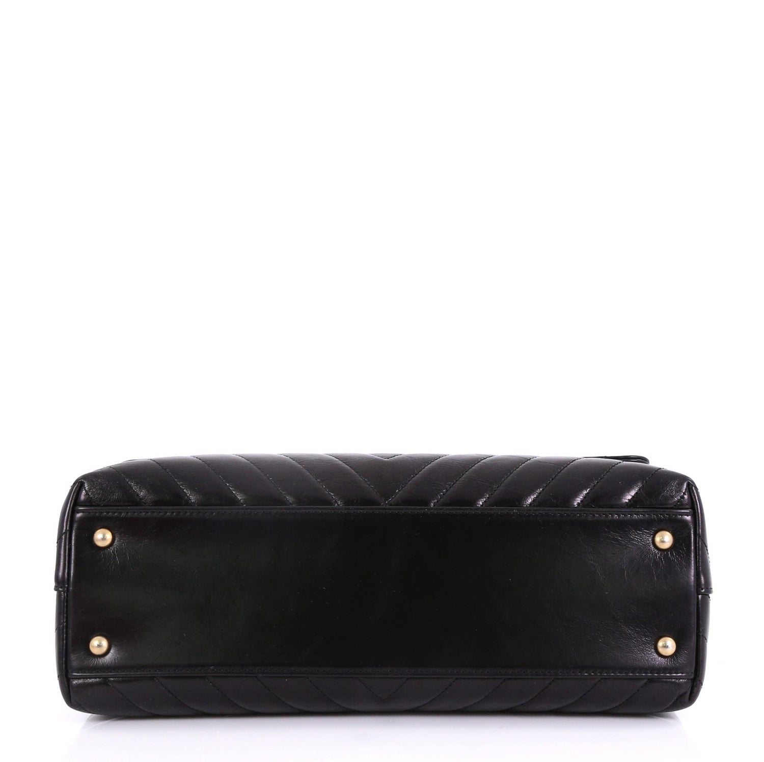 Chanel Coco Top Handle Bag Chevron Calfskin With Lizard Medium At 1stdibs