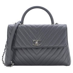 Chanel : Coco Top Handle Bag Chevron Caviar Medium