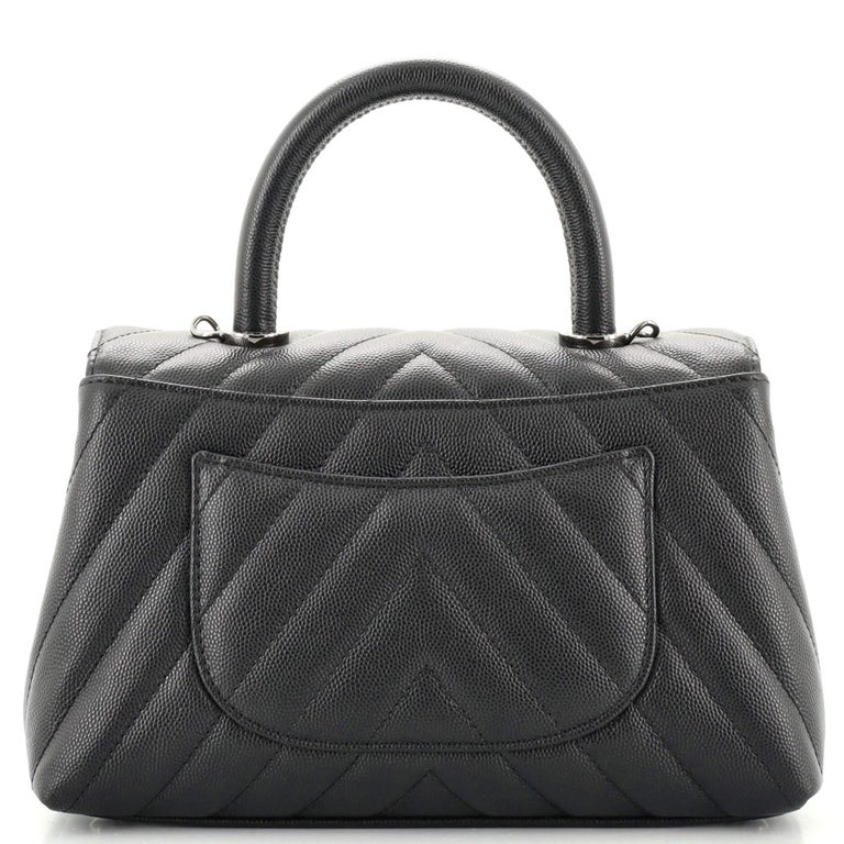 Chanel Coco Top Handle Bag Chevron Jersey Mini