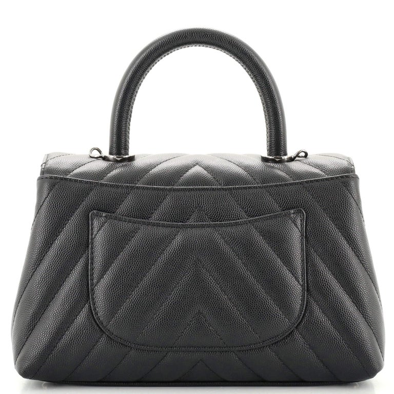 Chanel Coco Top Handle Bag Chevron Jersey Mini at 1stDibs