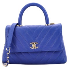 Chanel Coco Top Handle Bag Chevron Caviar Mini
