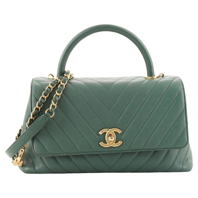 Chanel Coco Top Handle Bag Chevron Caviar Small at 1stDibs