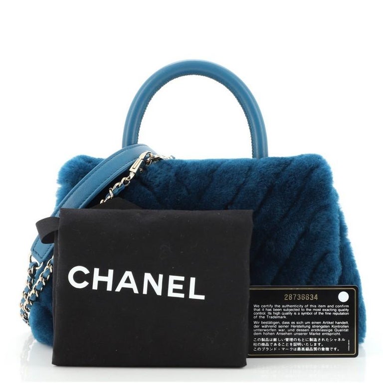 Chanel Coco Top Handle Bag Chevron Jersey Mini at 1stDibs