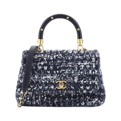 Chanel Coco Top Handle Bag Häkeln mit Lammfell Mini