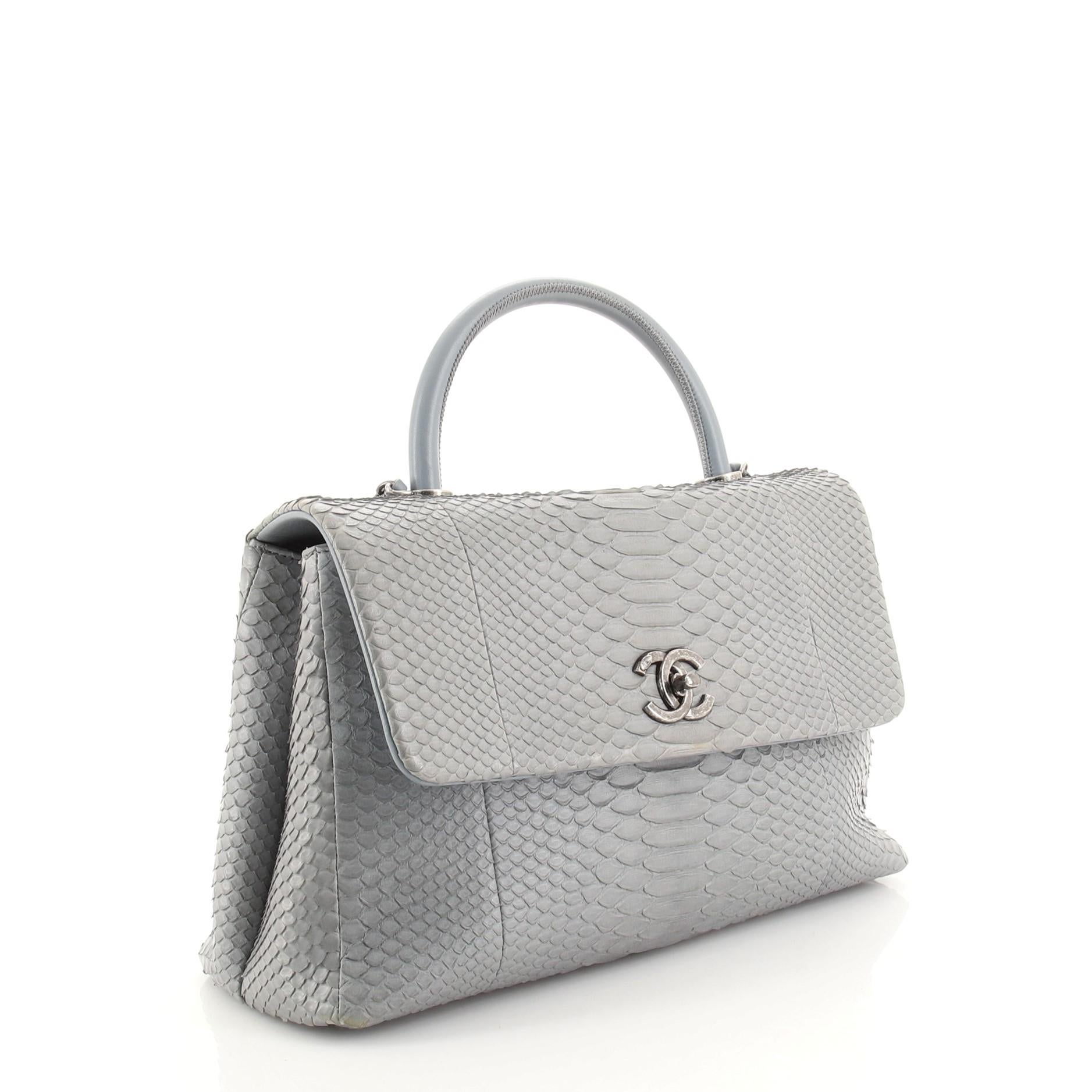 chanel python coco handle bag