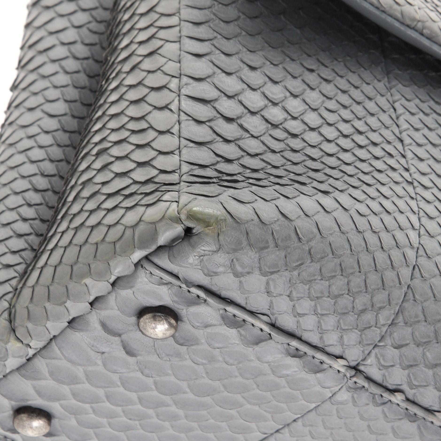 Chanel Coco Top Handle Bag Python Medium In Fair Condition In NY, NY