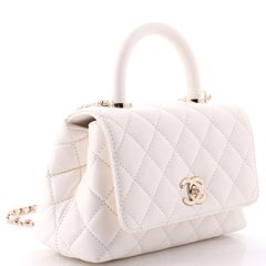 Chanel Coco Top Handle Bag Quilted Caviar Extra Mini