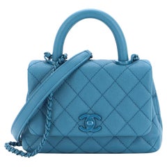 Chanel Coco Top Handle Bag Quilted Caviar Extra Mini