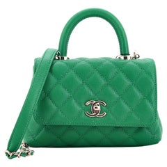 Chanel Coco Top Handle Bag Quilted Caviar Extra Mini