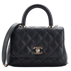 Chanel Coco Top Handle Bag Quilted Caviar Extra Mini