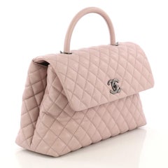 Chanel Coco Top Handle Bag Quilted Caviar Medium At 1stdibs