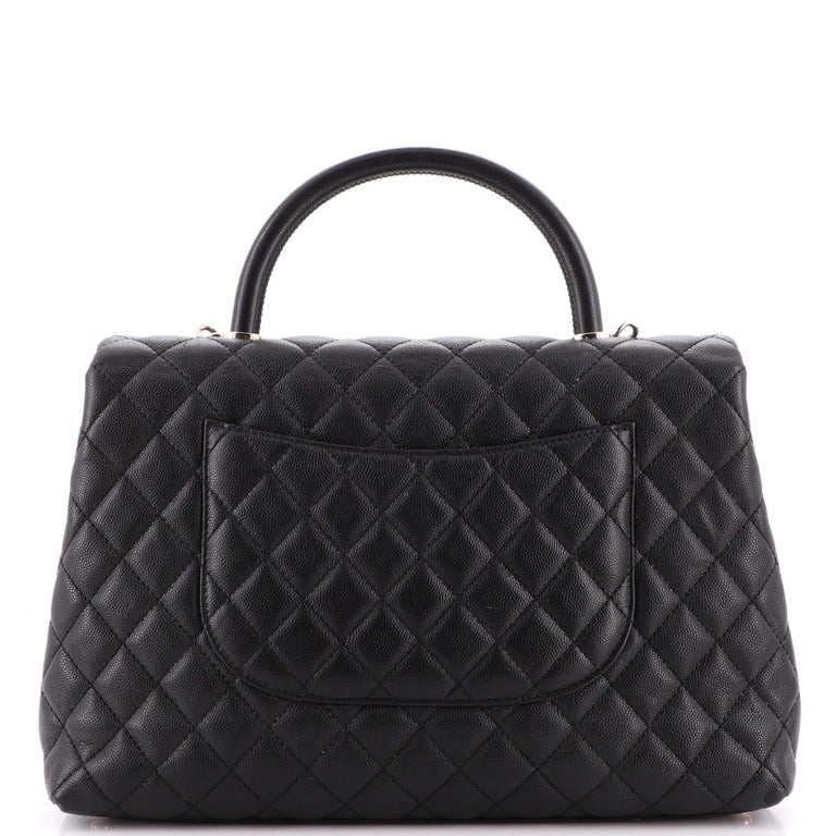 Chanel Coco Top Handle Bag Quilted Caviar Medium at 1stDibs