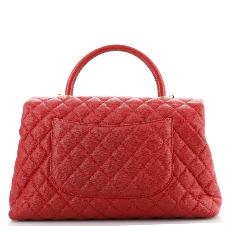 Chanel Coco Top Handle Bag Quilted Caviar Medium For Sale at 1stDibs
