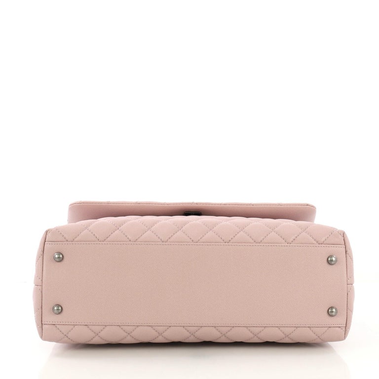 Chanel Coco Top Handle Bag Quilted Caviar Medium At 1stdibs