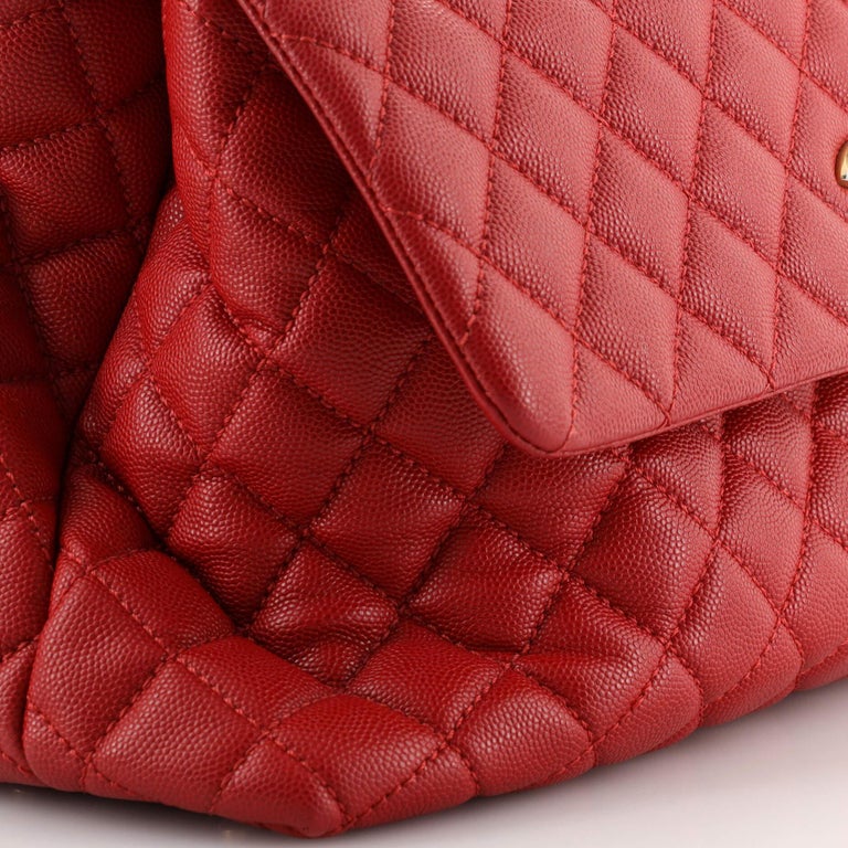 Chanel Coco Top Handle Bag Quilted Caviar Medium For Sale at 1stDibs