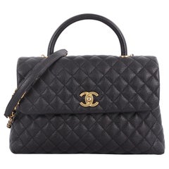 Chanel Coco Top Handle Bag Gesteppt Kaviar Medium