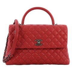 Chanel Coco Top Handle Bag Quilted Caviar Medium