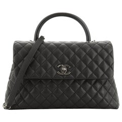 Chanel Coco Top Handle Bag Quilted Caviar Medium