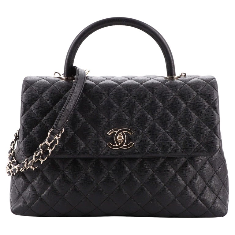Chanel Coco Top Handle Bag Quilted Caviar Medium at 1stDibs