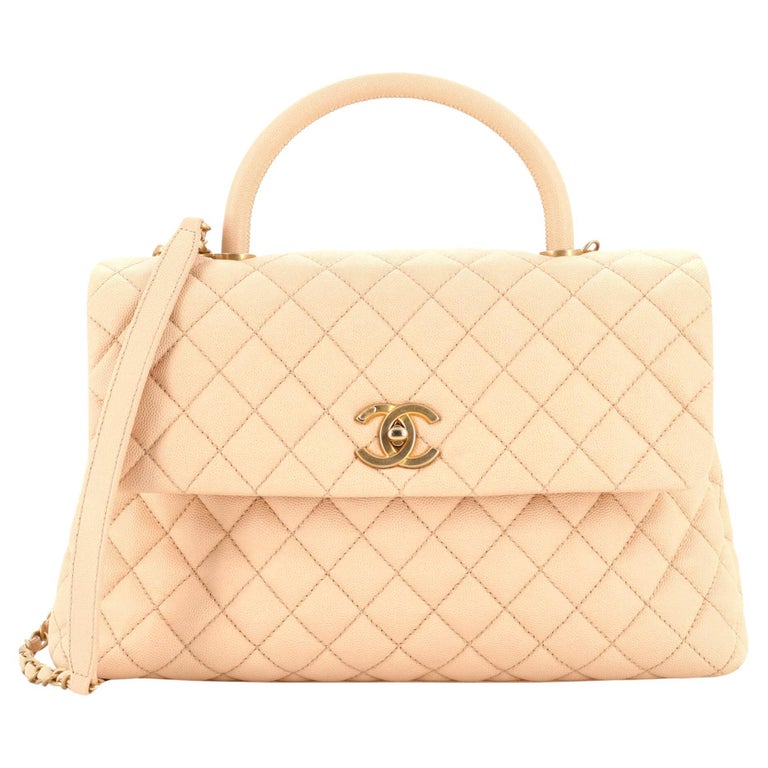 Chanel Coco Top Handle Bag Quilted Caviar Medium at 1stDibs