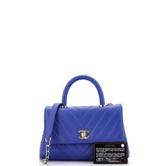 Chanel Coco Top Handle Bag Chevron Caviar Mini