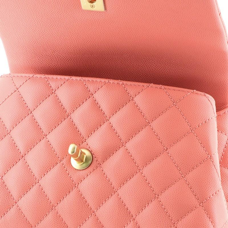 Women's or Men's Chanel Coco Top Handle Bag Quilted Caviar Mini