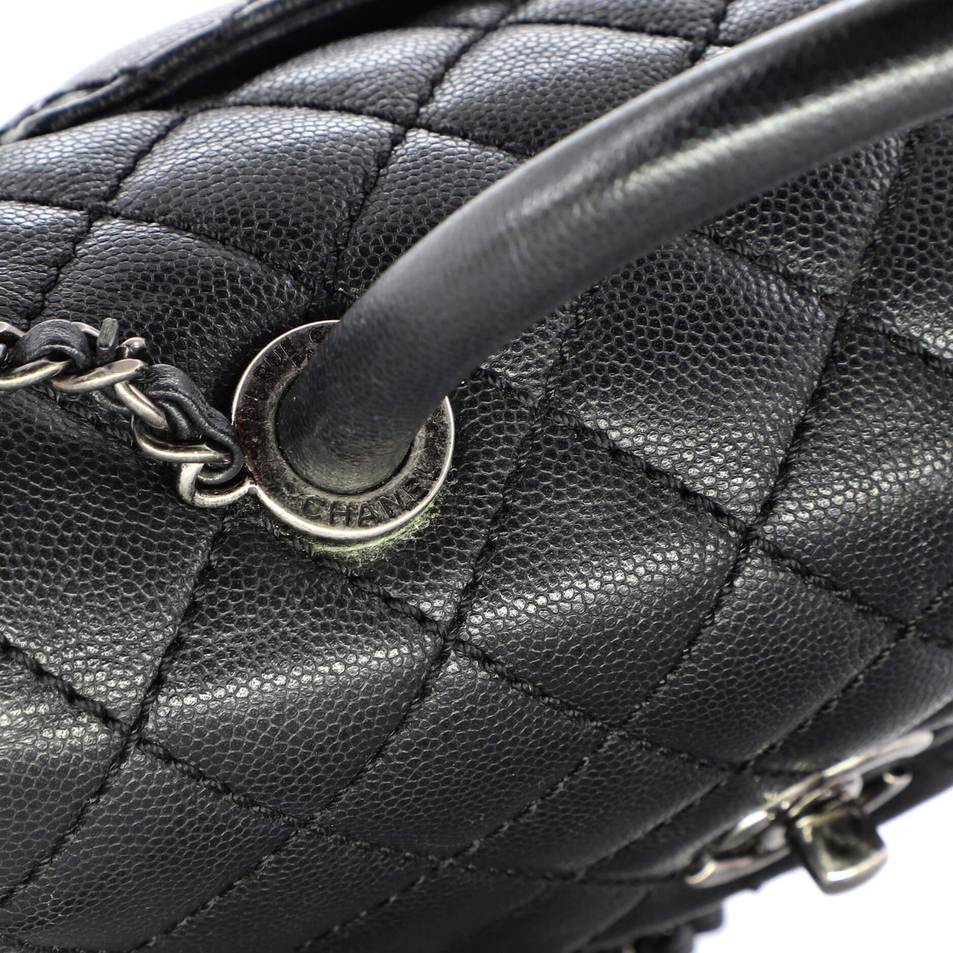 Chanel Coco Top Handle Bag Quilted Caviar Mini 4