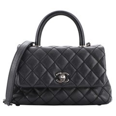 Sac à poignée Chanel Coco Mini matelassé caviar Sac à poignée Chanel Coco Mini matelassé caviar