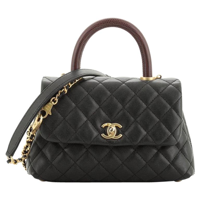 Chanel Coco Top Handle Bag Quilted Caviar Mini at 1stDibs