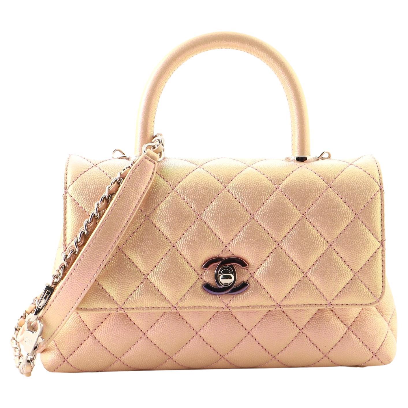 Chanel Coco Top Handle Bag Quilted Caviar Mini at 1stDibs